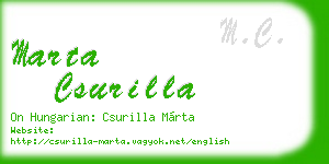 marta csurilla business card